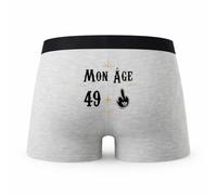 Planetee Caleçon 50 Ans - Humour Boxer Gris Motif Âge Idée Cadeau Anniversaire - Taille L