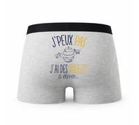 Planetee Caleçon Abeilles Apiculture - Humour Boxer Gris Idée Cadeau Passion - Taille M