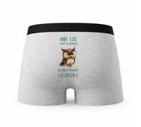 Planetee Caleçon Anne-Lise la Plus Chouette - Humour Boxer Gris Idée Cadeau - Taille M