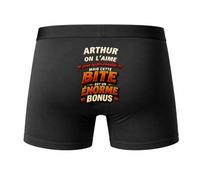 Planetee Caleçon Arthur Énorme Bonus - Humour Boxer Coton Idée Cadeau - Taille M