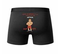 Planetee Caleçon Arthur Rien N'arrive à la Cheville - Humour Boxer Coton Idée Cadeau - Taille M