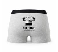 Planetee Caleçon Belles-Meres Bretonne - Humour Boxer Gris Idée Cadeau Fête des Pères - Taille M