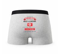 Planetee Caleçon Belles-Meres Medecin - Humour Boxer Gris Idée Cadeau Fête des Pères - Taille S