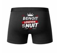 Planetee Caleçon Benoit Legende de la Nuit Taille XXL - Dos - Humour Boxer Coton Motif Métier Idée Cadeau Anniversaire Noël Homme