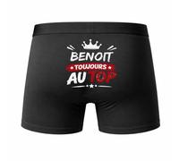 Planetee Caleçon Benoit Toujours au Top Taille XL - Dos - Humour Boxer Coton Motif Métier Idée Cadeau Anniversaire Noël Homme