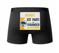 Planetee Caleçon Benoit Vidanger la citerne Taille M - Dos - Humour Boxer Coton Motif Métier Idée Cadeau Anniversaire Noël Homme