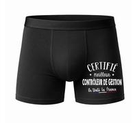 Planetee Caleçon Certifié Meilleur Contrôleur de Gestion Taille L - Face - Humour Boxer Coton Motif Métier Idée Cadeau Anniversaire Noël Homme