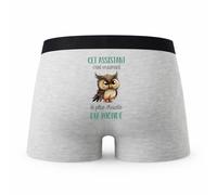 Planetee Caleçon Cet Assistant Maternel Le Plus Chouette - Humour Boxer Gris Idée Cadeau - Taille XXL