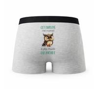 Planetee Caleçon Cet Employe Le Plus Chouette - Humour Boxer Gris Idée Cadeau - Taille M