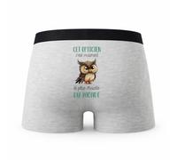 Planetee Caleçon Cet Opticien Le Plus Chouette - Humour Boxer Gris Idée Cadeau - Taille S
