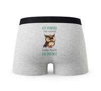 Planetee Caleçon Cet Ouvrier Le Plus Chouette - Humour Boxer Gris Idée Cadeau - Taille L