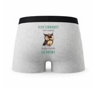 Planetee Caleçon Cette Community Manager Caractère de Cochon - Humour Boxer Gris Idée Cadeau - Taille S