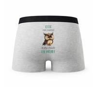 Planetee Caleçon Cette Ergotherapeute Caractère de Cochon - Humour Boxer Gris Idée Cadeau - Taille L