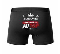Planetee Caleçon Chocolatier Toujours au Top Taille XXL - Dos - Humour Boxer Coton Motif Métier Idée Cadeau Anniversaire Noël Homme