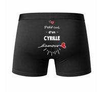 Planetee Caleçon Cyrille d'amour Taille S - Dos - Humour Boxer Coton Motif Métier Idée Cadeau Anniversaire Noël Homme