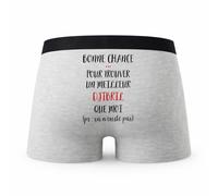 Planetee Caleçon Djibril ça n'existe Pas Homme - Humour Boxer Gris Idée Cadeau - Taille M