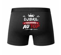 Planetee Caleçon Djibril Toujours au Top Taille L - Dos - Humour Boxer Coton Motif Métier Idée Cadeau Anniversaire Noël Homme