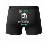 Planetee Caleçon Emmy Pas Touche Taille XXL - Dos - Humour Boxer Coton Motif Métier Idée Cadeau Anniversaire Noël Homme