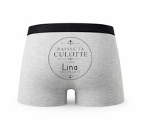 Planetee Caleçon Gris Cest Lina Qui Pilote Taille XXL - Dos - Humour Boxer Coton Motif Métier Idée Cadeau Anniversaire Noël Homme