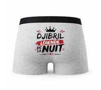 Planetee Caleçon Gris Djibril Legende de la Nuit Taille XL - Dos - Humour Boxer Coton Motif Métier Idée Cadeau Anniversaire Noël Homme