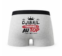 Planetee Caleçon Gris Djibril Toujours au Top Taille XL - Dos - Humour Boxer Coton Motif Métier Idée Cadeau Anniversaire Noël Homme