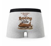Planetee Caleçon Gris Le Marechal-ferrant en Bout de Piste Taille M - Dos - Humour Boxer Coton Motif Métier Idée Cadeau Anniversaire Noël Homme