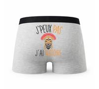 Planetee Caleçon Histoire - Humour Boxer Gris Idée Cadeau Passion - Taille M