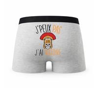 Planetee Caleçon Histoire pour Blanc - Humour Boxer Gris Idée Cadeau - Taille M