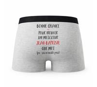 Planetee Caleçon Jean-Baptiste ça n'existe Pas Homme - Humour Boxer Gris Idée Cadeau - Taille XL