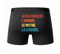 Planetee Caleçon Jean-Charles Mythe Légende Vintage Taille L - Dos - Humour Boxer Coton Motif Métier Idée Cadeau Anniversaire Noël Homme