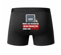 Planetee Caleçon Jean-François Patienter Jean-François Gère Une Urgence - Humour Boxer Coton Idée Cadeau M