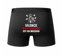 Planetee Caleçon Jean-françois Silence Jean-françois est en Mission - Humour Boxer Coton Idée Cadeau M