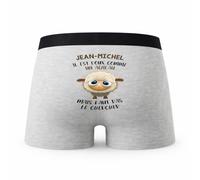 Planetee Caleçon Jean-Michel Agneau - Humour Boxer Gris Idée Cadeau - Taille S