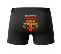 Planetee Caleçon Jean-Michel Donneur d'Orgasme - Humour Boxer Coton Idée Cadeau - Taille L