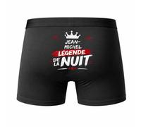 Planetee Caleçon Jean-Michel Legende de la Nuit Taille M - Dos - Humour Boxer Coton Motif Métier Idée Cadeau Anniversaire Noël Homme