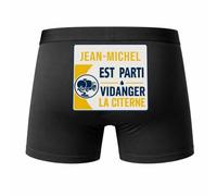 Planetee Caleçon Jean-Michel Vidanger la citerne Taille L - Dos - Humour Boxer Coton Motif Métier Idée Cadeau Anniversaire Noël Homme