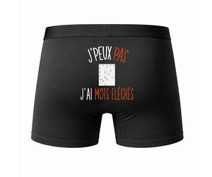 Planetee Caleçon J'peux Pas J'Ai Mots Fléchés - Humour Boxer Coton Idée Cadeau XXL