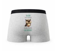 Planetee Caleçon Julien Le Plus Chouette - Humour Boxer Gris Idée Cadeau - Taille XXL