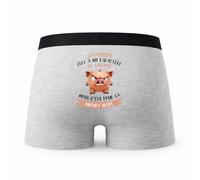 Planetee Caleçon La Chimiste Caractère de Cochon - Humour Boxer Gris Idée Cadeau - Taille S
