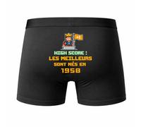 Planetee Caleçon Les Meilleurs sont Nés en 1958 - Humour Boxer Coton Idée Cadeau Anniversaire - Taille L