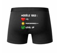 Planetee Caleçon Level Up 1953 - Humour Boxer Coton Jeu Vidéo Idée Cadeau Anniversaire - Taille XXL
