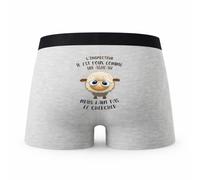 Planetee Caleçon Linspecteur Agneau - Humour Boxer Gris Idée Cadeau - Taille S