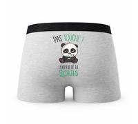 Planetee Caleçon Louis Pas Touche Panda - Humour Boxer Gris Idée Cadeau - Taille XXL