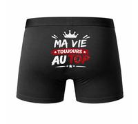 Planetee Caleçon Ma Vie Toujours au Top Taille L - Dos - Humour Boxer Coton Motif Métier Idée Cadeau Anniversaire Noël Homme