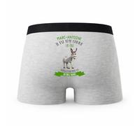 Planetee Caleçon Marc-Antoine Têtu comme Un Âne - Humour Boxer Gris Idée Cadeau - Taille S