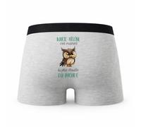 Planetee Caleçon Marie-Helene la Plus Chouette - Humour Boxer Gris Idée Cadeau - Taille L