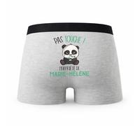 Planetee Caleçon Marie-Helene Pas Touche Panda - Humour Boxer Gris Idée Cadeau - Taille XL