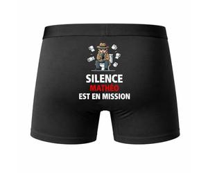 Planetee Caleçon Mathéo Silence Mathéo est en Mission - Humour Boxer Coton Idée Cadeau