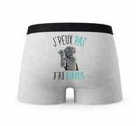 Planetee Caleçon Maths Einstein - Humour Boxer Gris Idée Cadeau - Taille S