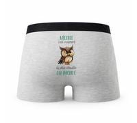 Planetee Caleçon Melodie la Plus Chouette - Humour Boxer Gris Idée Cadeau - Taille XXL